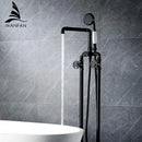 Industrial black & white dual handle shower faucet bathroom tap
