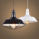 Industrial black & white iron pendant lights kitchen cage chandelier