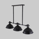 DecorBites™ Symmetrical Island Pendant Light - Loft Style Metal Ceiling Lamp with Dome Shade - 3 Lights - Black/White