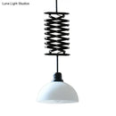 Industrial black & white pendant light balcony extendable lamp