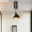Industrial black & white pendant light balcony extendable lamp