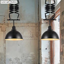 Industrial black & white pendant light balcony extendable lamp