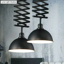 Industrial black & white pendant light balcony extendable lamp