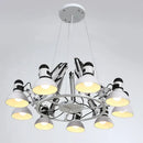 Industrial black & white spider ceiling lamp living room adjustable