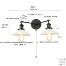 DecorBites™ Industrial LED Wall Light Fixture with Pull Chain Switch, 2 Heads Bedside Lamp
