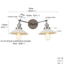 DecorBites™ Industrial LED Wall Light Fixture with Pull Chain Switch, 2 Heads Bedside Lamp