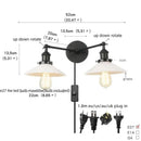 DecorBites™ Industrial LED Wall Light Fixture with Pull Chain Switch, 2 Heads Bedside Lamp