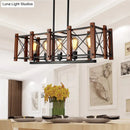 Industrial black wood 5-light island pendant – kitchen e26 e27 light