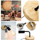 Industrial black & wood hemp rope wall lamp bedroom sconce