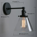 Industrial black wrought iron wall sconce – kitchen glass lamp