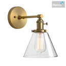 Industrial black wrought iron wall sconce – kitchen glass lamp
