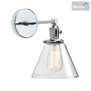 Industrial black wrought iron wall sconce – kitchen glass lamp