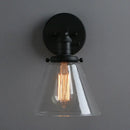 Industrial black wrought iron wall sconce – kitchen glass lamp