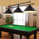 Industrial blue & black billiard ball cone shade ceiling pendant game room