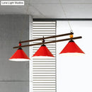 Industrial blue & black billiard ball cone shade ceiling pendant game room