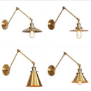Industrial brass decorbites adjustable long arm wall lamp bedroom sconce