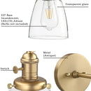 Industrial brass glass wall sconce light bedroom fixture