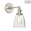 Industrial brass glass wall sconce light bedroom fixture