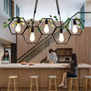 Industrial brass hexagonal pendant light – bar and restaurant dining