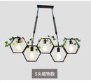Industrial brass hexagonal pendant light – bar and restaurant dining