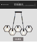 Industrial brass hexagonal pendant light – bar and restaurant dining
