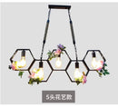 Industrial brass hexagonal pendant light – bar and restaurant dining