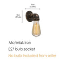 Industrial brass pipe wall sconce bedroom filament bulb light