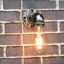 Industrial brass pipe wall sconce bedroom filament bulb light