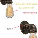 Industrial brass pipe wall sconce bedroom filament bulb light