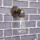 Industrial brass pipe wall sconce bedroom filament bulb light