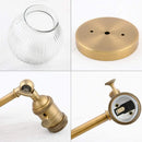 Industrial brass ribbed glass wall sconces kitchen light