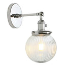 Industrial brass ribbed glass wall sconces kitchen light