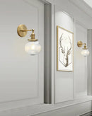 Industrial brass ribbed glass wall sconces kitchen light
