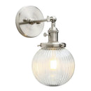 Industrial brass ribbed glass wall sconces kitchen light