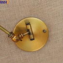 Industrial brass swing arm led wall lamp bedroom reading light