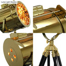 Industrial brass tripod design metal shade floor light living room