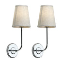 Industrial brass wall lamp set bedroom reading light with linen shades