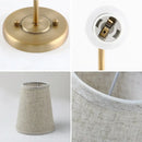Industrial brass wall lamp set bedroom reading light with linen shades