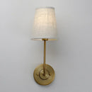 Industrial brass wall lamps set of 2 for bedroom with linen shades