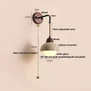 Industrial bronze and beige led wall light fixture bedroom sconce