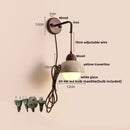 Industrial bronze and beige led wall light fixture bedroom sconce