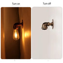 Industrial bronze & black water pipe wall lamp bedroom sconce