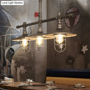 DecorBites™ Metal 3-Light Linear Pendant for Island with Coastal Caged Design