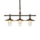 DecorBites™ Metal 3-Light Linear Pendant for Island with Coastal Caged Design