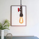 Industrial bronze iron water pipe pendant light – kitchen edison lamp