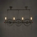 Industrial bronze island light with open bulb kitchen chandelier