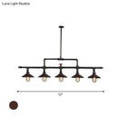 Industrial bronze pipe island light dining room five bulb pendant