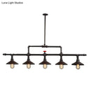 Industrial bronze pipe island light dining room five bulb pendant