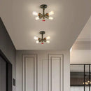 Industrial bronze water pipe ceiling light fixture living room