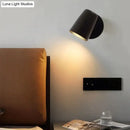 Industrial brushed nickel led wall sconce bedroom spotlight